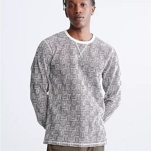 Calvin Klein Thermal Lounge Crewneck Sleep Sweatshirt - Large